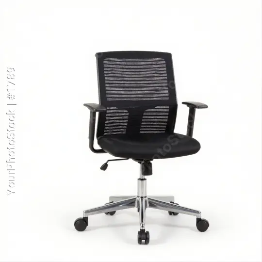 Modern Black Office Chair with Adjustable Backrest