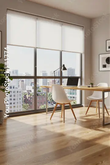 Modern Office Space with Panoramic City View panoramic view