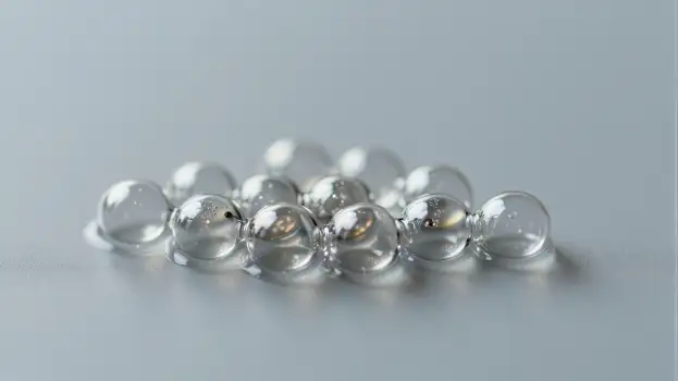 Transparent Glass Beads on Gray Surface transparent beads