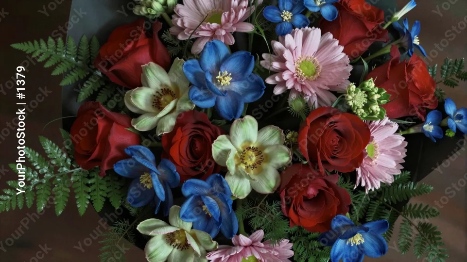 Colorful Bouquet of Flowers red roses daisies