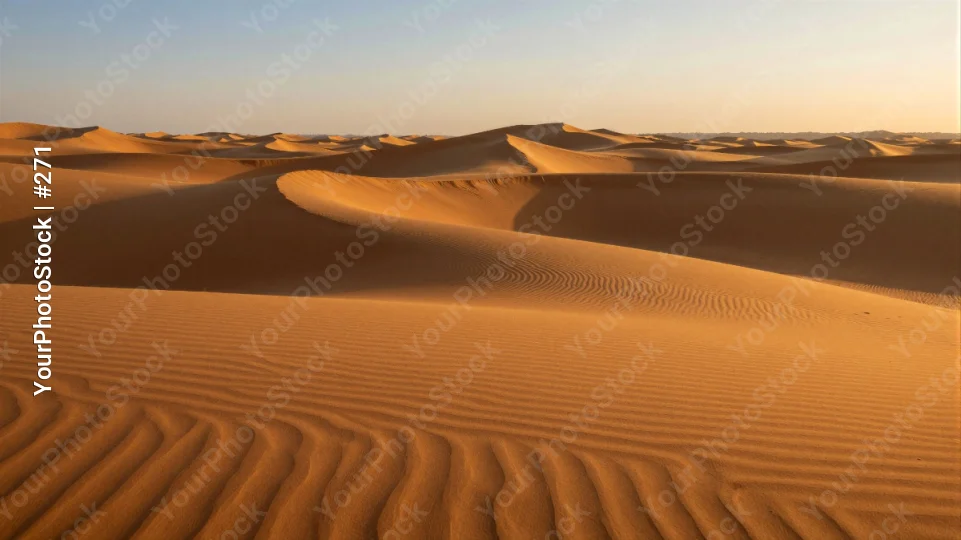 Desert Landscape at Sunset orange sky sand dunes
