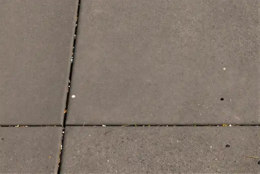 Gray Pavement with Overlapping Tiles and Dried Leaves