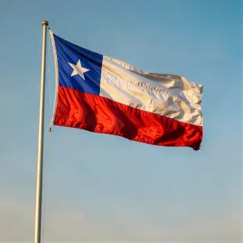 Chilean Flag on Pole Chile