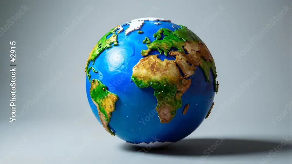 Globe earth panet on a surface