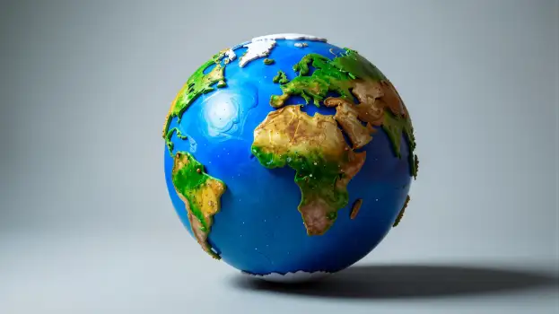 Globe earth panet on a surface