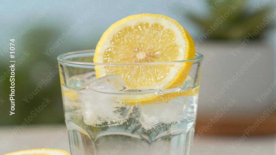 Refreshing Lemon Water with Ice ice cubes refreshing drink