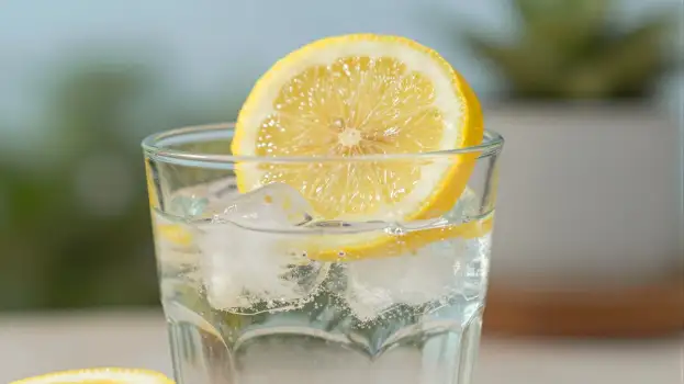 Refreshing Lemon Water with Ice ice cubes refreshing drink