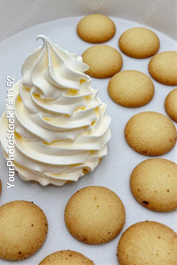 White Plate with Cake and Whipped Cream cookies