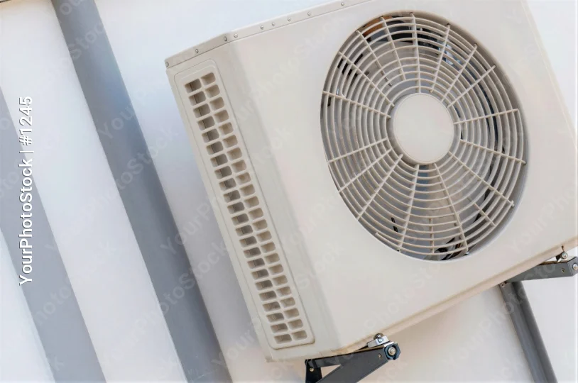 New White Air Conditioning Unit Mounted on Wall