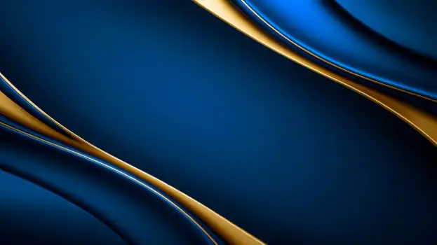 Abstract Art with Blue and Gold Swirls elegant