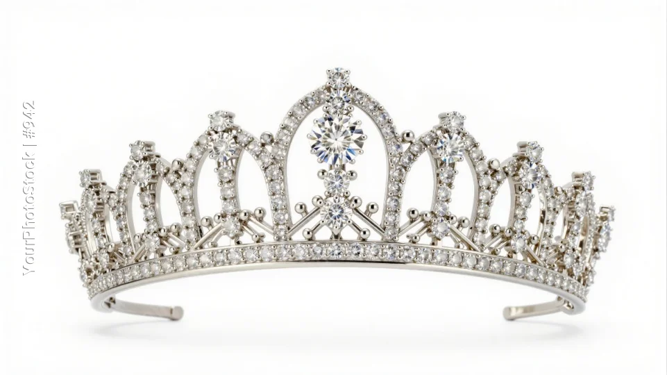 Elegant Silver Tiara with Sparkling Diamonds luxury