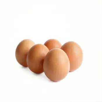 Group of Brown Eggs on White Background fresh eggs