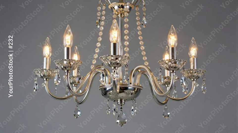 Elegant Six-Arm Chandelier with Crystal Decorations