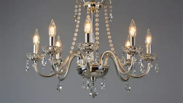 Elegant Six-Arm Chandelier with Crystal Decorations