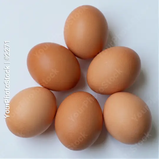 Six Brown Eggs Arranged Pyramid-Style arrangement
