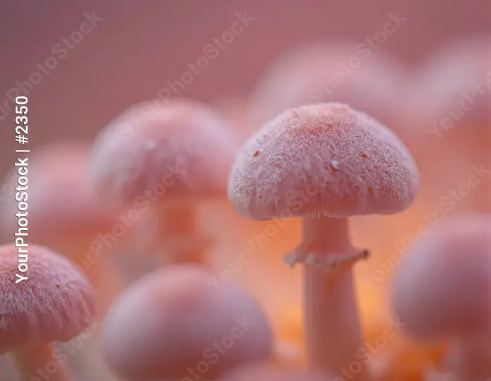 Close-up of Pink Mushrooms Cluster nature fungi