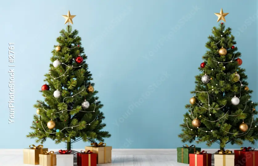 Festive Christmas Tree Decoration for Holiday Season Background