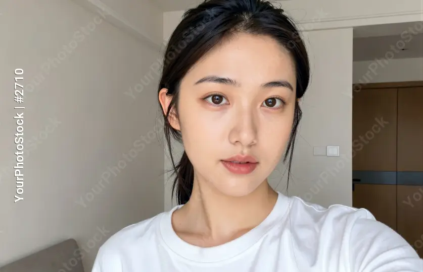 Asian Woman Selfie with Ponytail