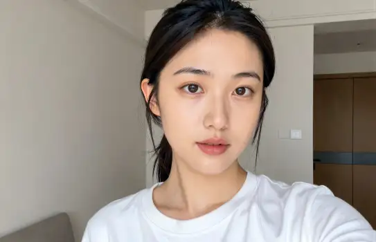 Asian Woman Selfie with Ponytail
