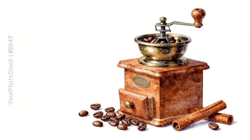 Coffee Grinder with Spices on Countertop