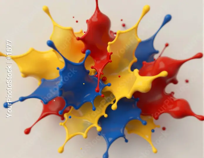 Abstract Digital Art - Colorful Splashes chaotic