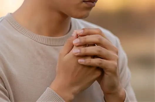 Praying Hands in Contemplation devotion reverence