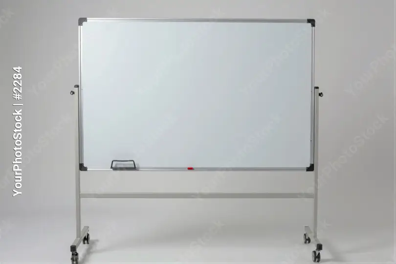 Whiteboard on Metal Frame for Meetings wheels