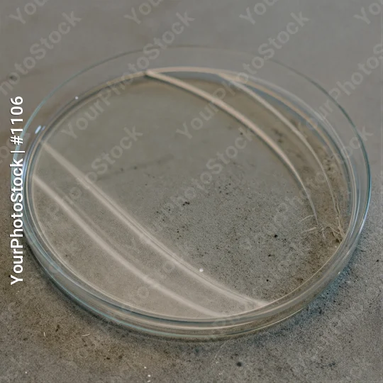 Microbiology Lab: Used Petri Dish on Concrete