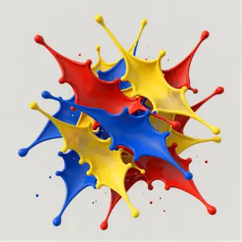 Colorful Chaotic Splashes 3d rendering vibrant colors