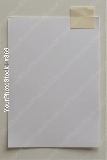 Blank White Paper with Yellow Tape on Wall blank paper sticky note