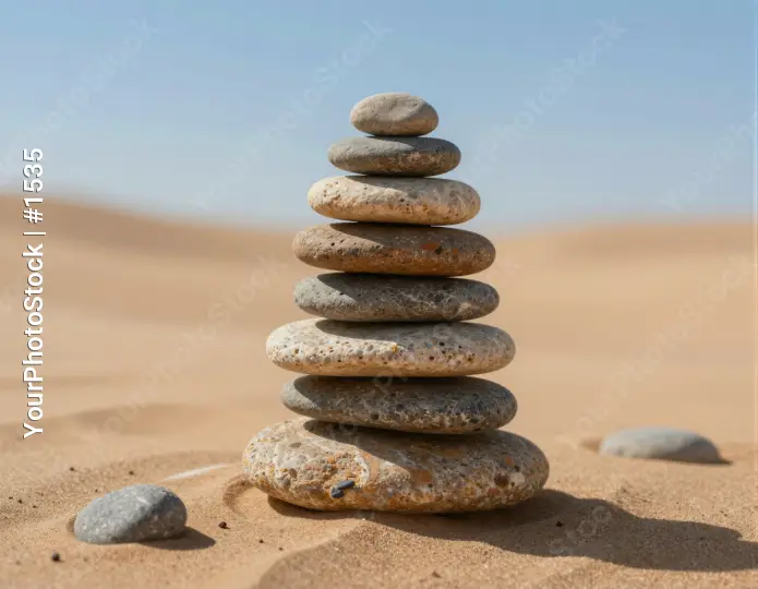 Desert Pebbles Stack pyramid stones sand dunes