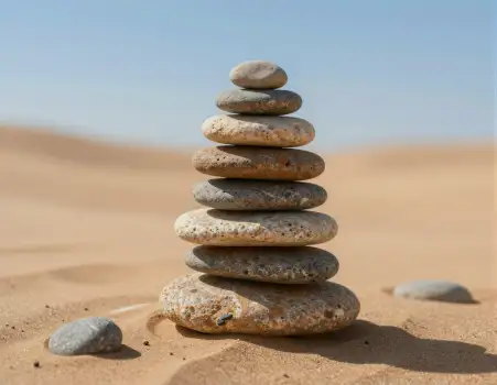 Desert Pebbles Stack pyramid stones sand dunes