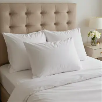 Modern Minimalist Bedroom Setup tufted headboard hotel