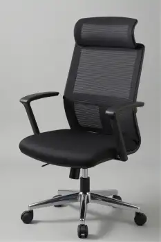 Ergonomic Black Office Chair with Adjusted Backrest