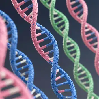 DNA Strands Double Helix 3D Rendering genetics