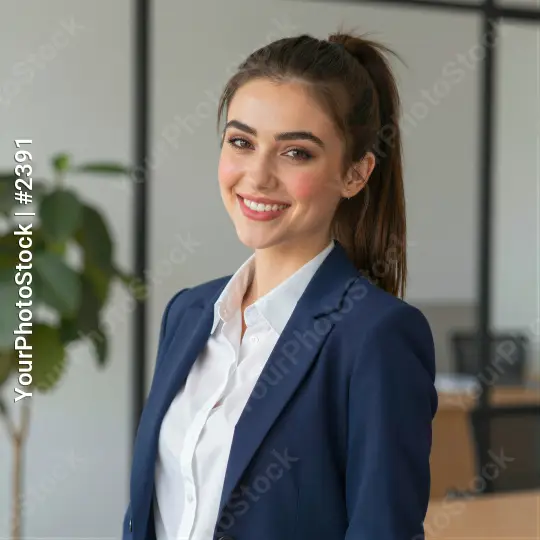Confident Young Woman Standing in Office professional