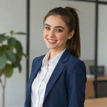 Confident Young Woman Standing in Office professional