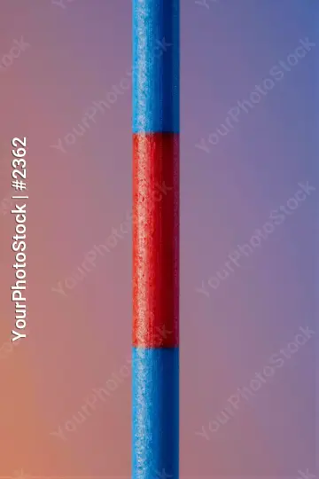 Abstract Blue Metal Pole with Red Stripe gradient background