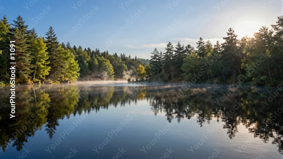Autumn Lake Reflections trees landscape calm still