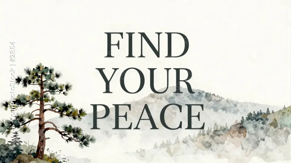 Inspirational Quote Poster with Nature Scenery and Pine Trees