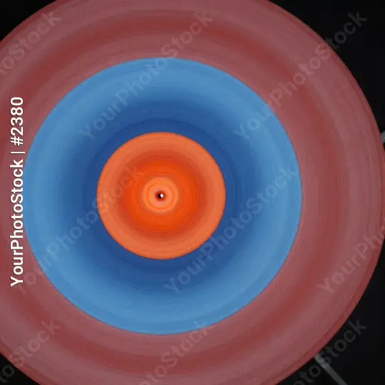 Red and Blue Circular Object with Orange Center
