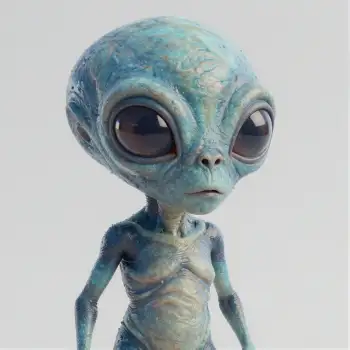 3D rendering of an alien standing on all fours