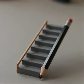 Black Pencil with Red Eraser on Desk wooden stick startup growth success
