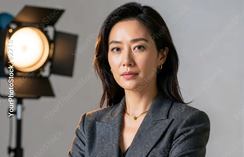Professional Woman with Camera Equipment