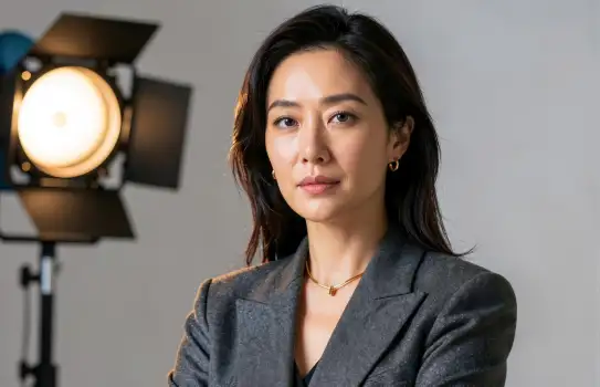 Professional Woman with Camera Equipment