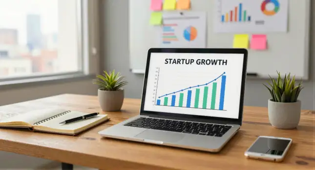 Startup Growth Strategy Meeting businessman laptop