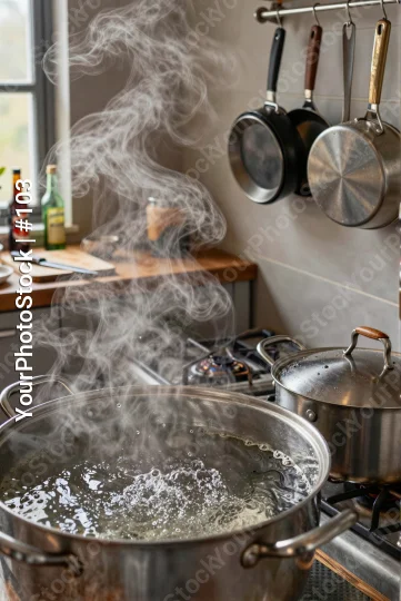 Boiling Water Pot in Kitchen stainless steel steam