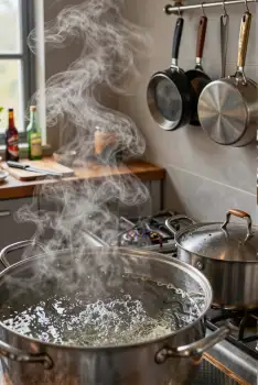 Boiling Water Pot in Kitchen stainless steel steam