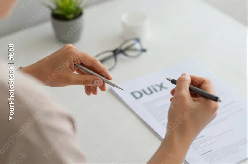 Person Signing Document office workspace