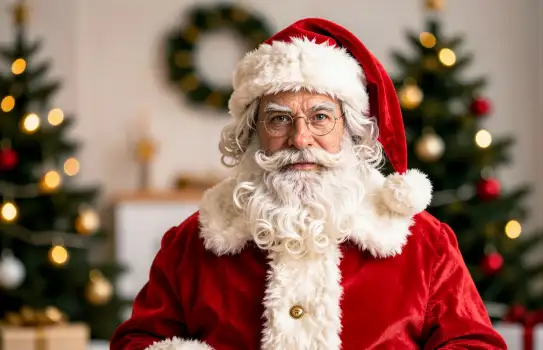 Santa Claus in Christmas Setting man red white